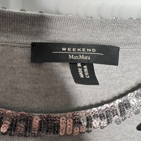 Weekend Max Mara Polka Dot Sequin Collar Sweater Women’s Size Medium - Picture 2 of 5